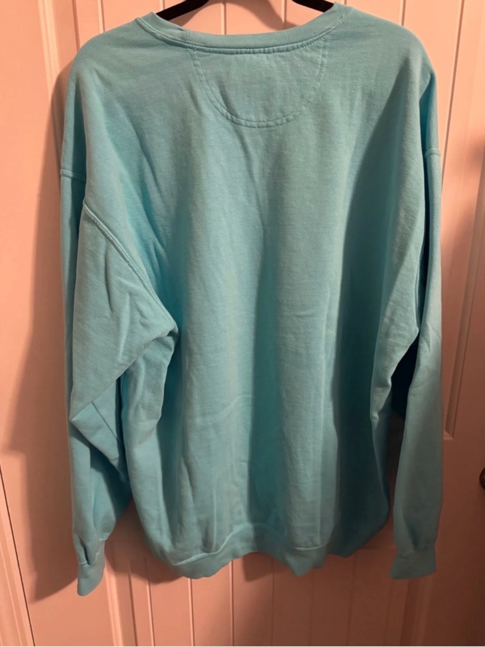Be The Yellow/Comfort Colors Relaxed Aqua Sweatshirt with Pink Smile Graphic - Picture 3 of 5